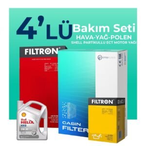 Filtron Renault Symbol 1.0 Benzin TCe Filtre Bakım Seti Shell Motor Yağlı (2017-2021) 4 Lü