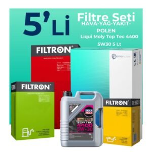 Filtron Renault Symbol 1.5 Dizel Filtre Bakım Seti Liqui Moly Motor Yağlı (2013-2019) 5 Li