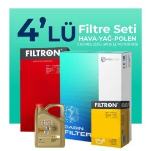 Filtron Skoda Karoq 1.6 Dizel Filtre Bakım Seti Castrol Motor Yağlı (2017-2022) 4 Lü