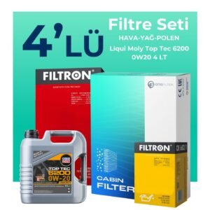 Filtron Skoda Octavia 1.0 TSi Filtre Bakım Seti Liqui Moly Motor Yağlı (2016-2020) 4 Lü