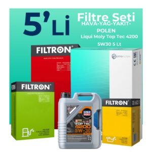 Filtron Skoda Rapid 1.6 Dizel Filtre Bakım Seti Liqui Moly Motor Yağlı (2012-2015) 5 Li