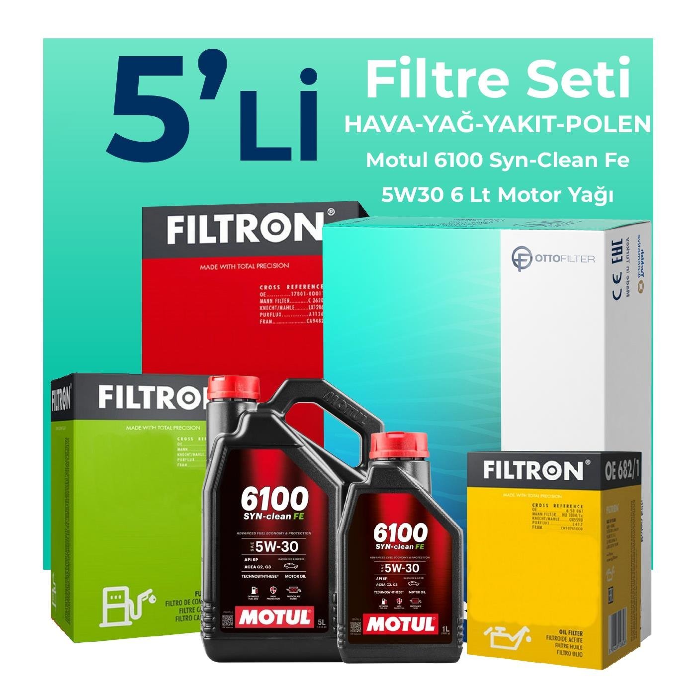 filtron-subaru-forester-2-0-dizel-filtre-bakim-seti-motul-motor-yagli-2013-2018-5-li-108667 Filtron Subaru Forester 2.0 Dizel Filtre Bakım Seti Motul Motor Yağlı (2013-2018) 5 Li - Görsel 1