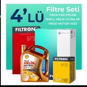 Filtron Volkswagen Golf 1.5 TSi Filtre Bakım Seti Shell Motor Yağlı (2018-2020) 4 Lü