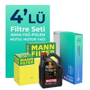 MANN Audi A1 1.6 Dizel Filtre Bakım Seti Motul Motor Yağlı (2012-2018) 4 Lü