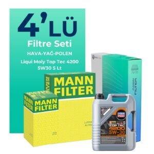 MANN Audi A4 1.9 Dizel Filtre Bakım Seti Liqui Moly Motor Yağlı (2004-2009) 4 Lü