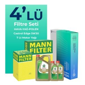 MANN BMW 5.20 Benzinli Filtre Bakım Seti Castrol Motor Yağlı (2003-2010) 4 Lü