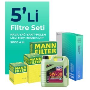 MANN Citroen Berlingo 1.6 BlueHDi Dizel Filtre Bakım Seti Liqui Moly Motor Yağlı (2015-2018) 5 Li