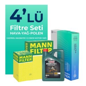 MANN Citroen Berlingo 1.6 Dizel Filtre Bakım Seti Castrol Motor Yağlı (2010-2016) 4 Lü