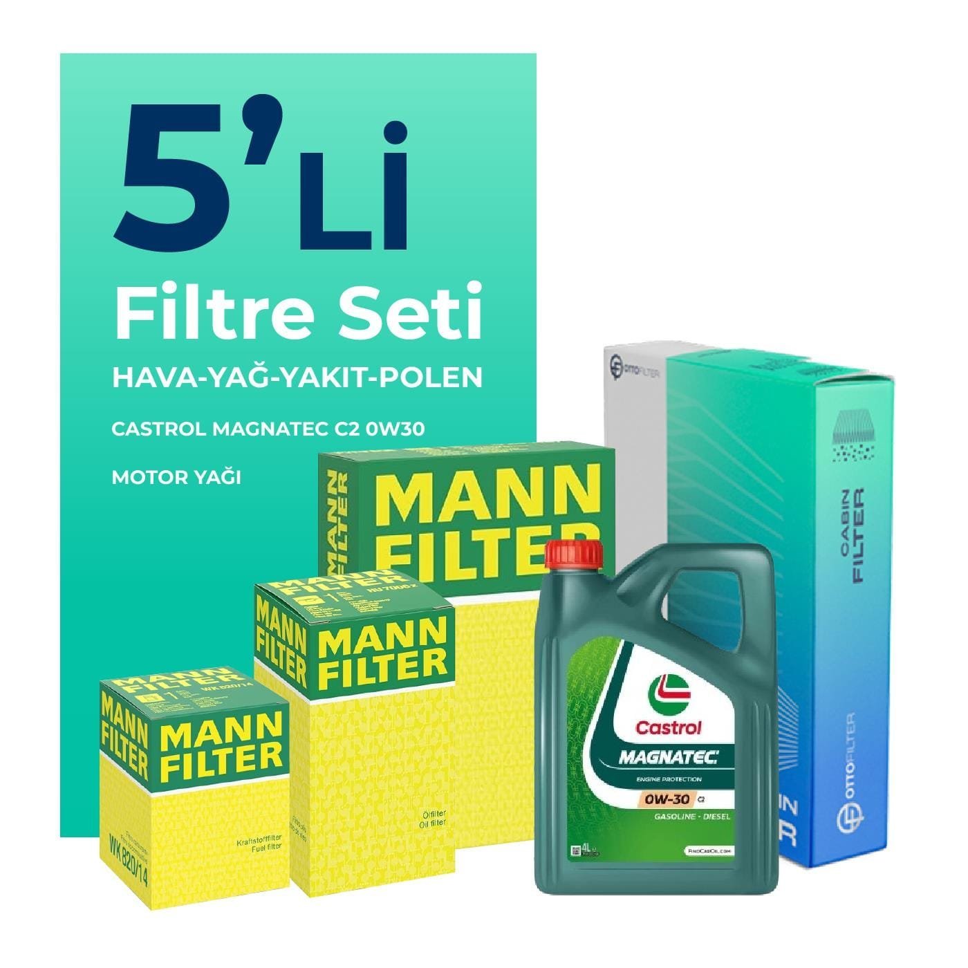 mann-fiat-doblo-1-3-dizel-filtre-bakim-seti-castrol-motor-yagli-euro-6-2015-2022-5-li-59187 MANN Fiat Doblo 1.3 Dizel Filtre Bakım Seti Castrol Motor Yağlı EURO 6 (2015-2022) 5 Li - Görsel 1