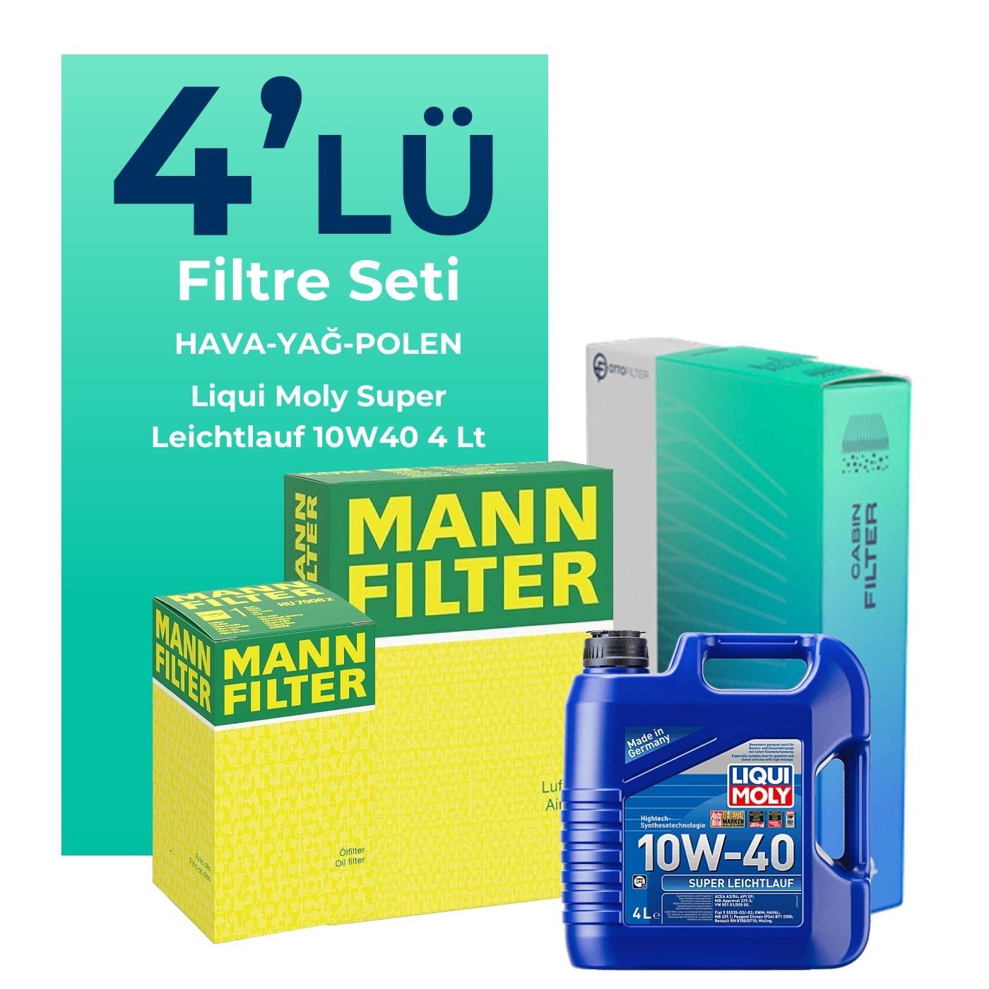 mann-fiat-palio-1-6-benzinli-filtre-bakim-seti-liqui-moly-motor-yagli-1998-2006-4-lu-122094 MANN Fiat Palio 1.6 Benzinli Filtre Bakım Seti Liqui Moly Motor Yağlı (1998-2006) 4 Lü - Görsel 1
