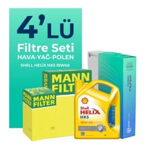MANN Fiat Punto 1.4 Benzinli Filtre Bakım Seti Shell Motor Yağlı (2005-2011) 4 Lü