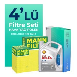 MANN Fiat Sedici 1.6 Benzin Filtre Bakım Seti Shell Motor Yağlı (2005-2009) 4 Lü