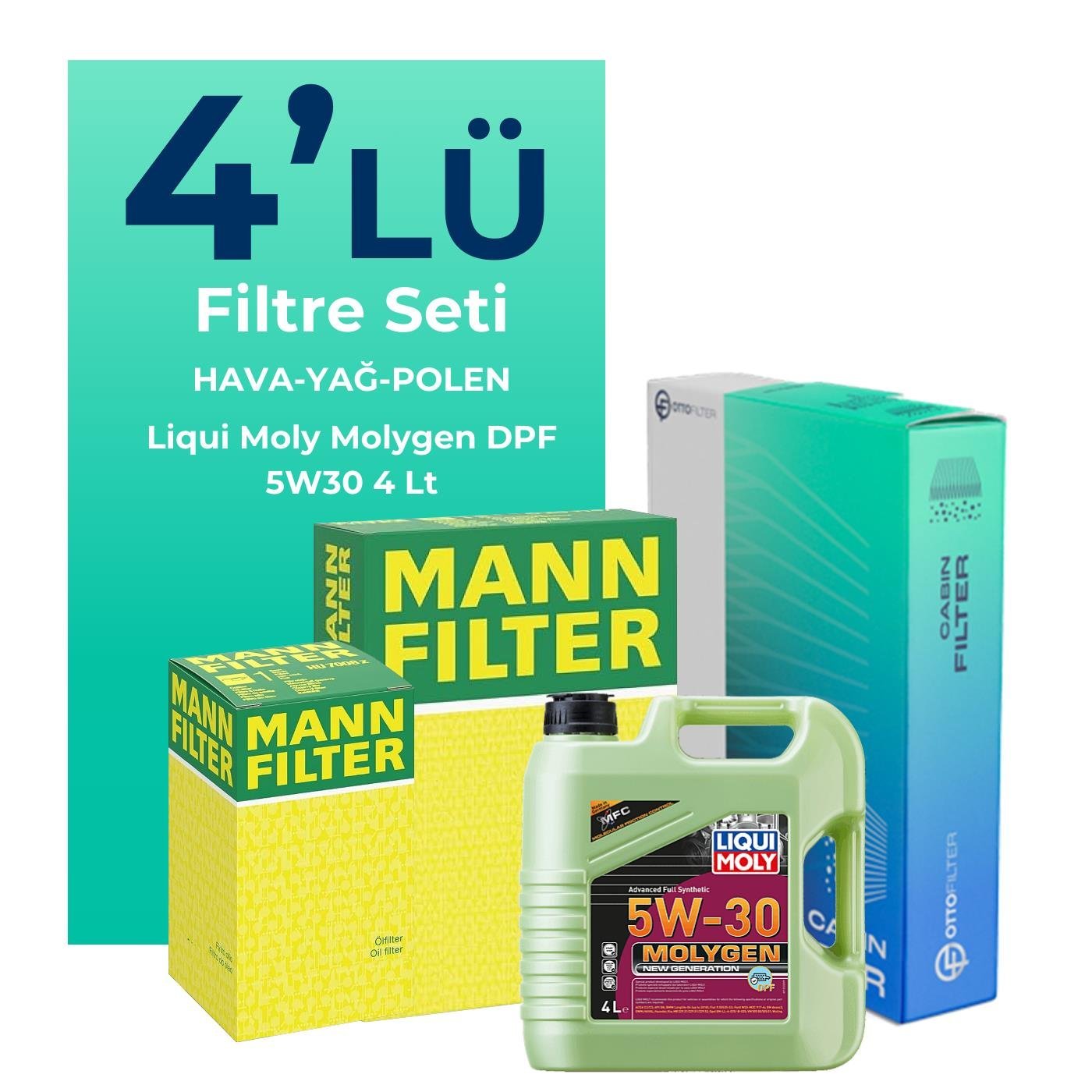 mann-ford-c-max-1-6-benzin-filtre-bakim-seti-liqui-moly-motor-yagli-2011-2017-4-lu-123566 MANN Ford C-MAX 1.6 Benzin Filtre Bakım Seti Liqui Moly Motor Yağlı (2011-2017) 4 Lü - Görsel 1