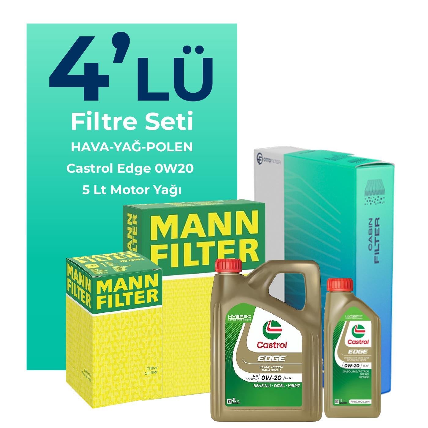 mann-ford-puma-1-0-benzin-filtre-bakim-seti-castrol-motor-yagli-2020-2024-4-lu-109557 MANN Ford Puma 1.0 Benzin Filtre Bakım Seti Castrol Motor Yağlı (2020-2024) 4 Lü - Görsel 1