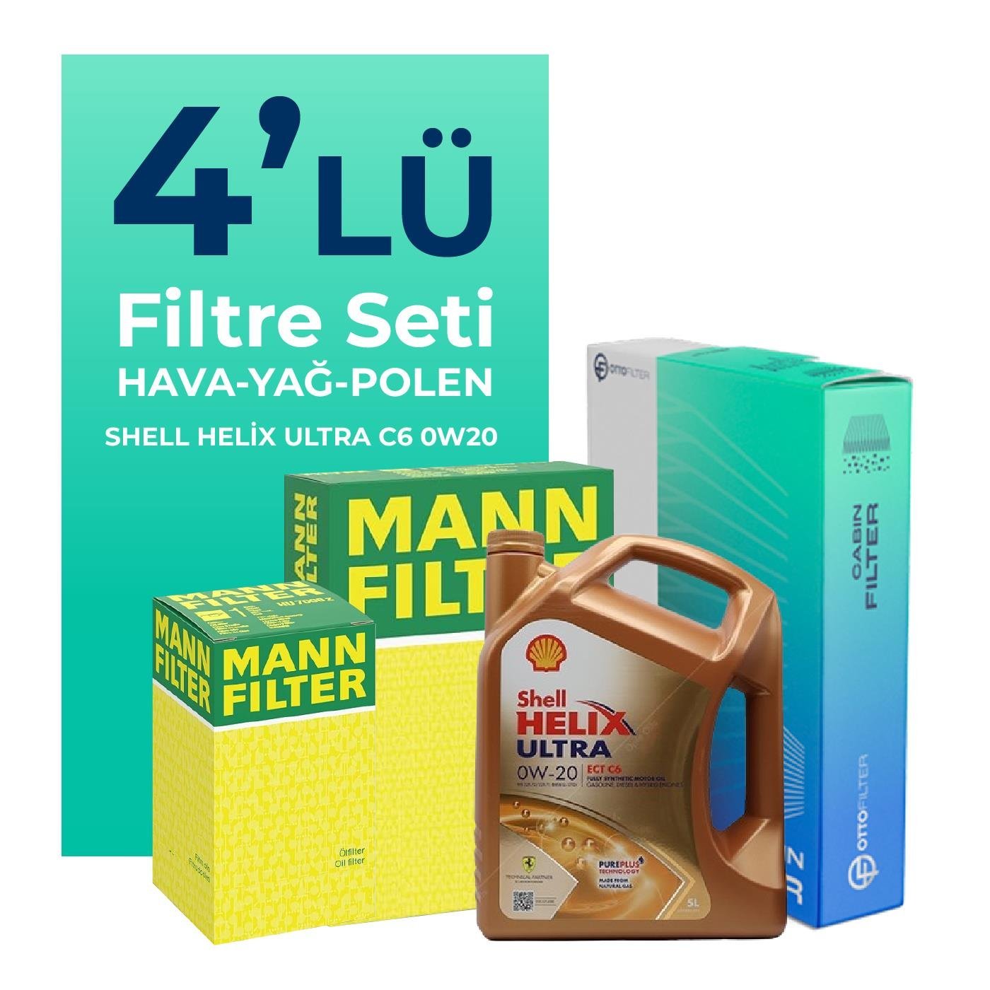 mann-ford-puma-1-0-benzin-filtre-bakim-seti-shell-motor-yagli-2020-2024-4-lu-103767 MANN Ford Puma 1.0 Benzin Filtre Bakım Seti Shell Motor Yağlı (2020-2024) 4 Lü - Görsel 1