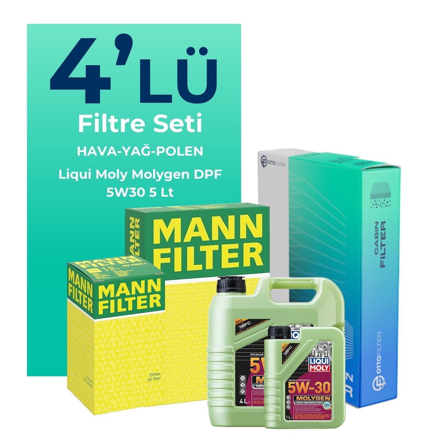 mann-hyundai-accent-blue-1-6-dizel-filtre-bakim-seti-liqui-moly-motor-yagli-2011-2019-4-lu-124565 MANN Hyundai Accent Blue 1.6 Dizel Filtre Bakım Seti Liqui Moly Motor Yağlı (2011-2019) 4 Lü - Görsel 1