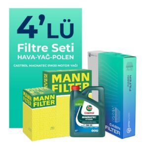 MANN Hyundai Bayon 1.0 Benzinli Filtre Bakım Seti Castrol Motor Yağlı (2021-2023) 4 Lü