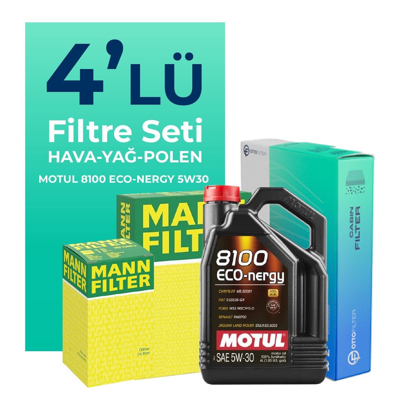 mann-hyundai-i20-1-4-benzin-filtre-bakim-seti-motul-motor-yagli-2009-2014-4-lu-63281 MANN Hyundai i20 1.4 Benzin Filtre Bakım Seti Motul Motor Yağlı (2009-2014) 4 Lü - Görsel 1