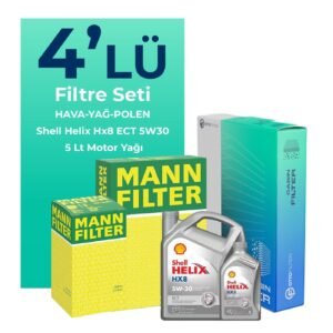 MANN Jeep Patriot 2.0 Dizel Filtre Bakım Seti Shell Motor Yağlı (2007-2011) 4 Lü