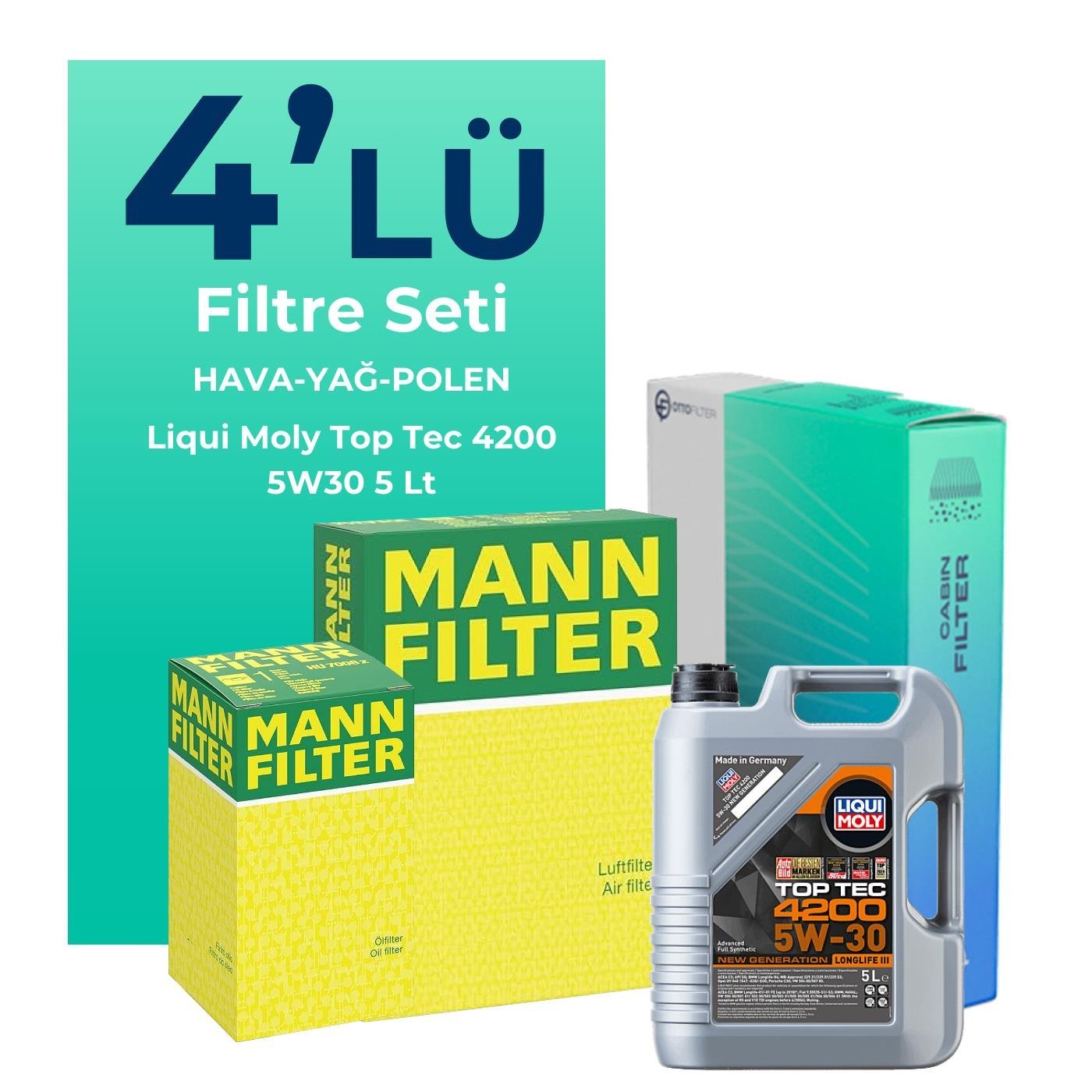 mann-jeep-renegade-1-6-dizel-filtre-bakim-seti-liqui-moly-motor-yagli-2018-2021-4-lu-127332 MANN Jeep Renegade 1.6 Dizel Filtre Bakım Seti Liqui Moly Motor Yağlı (2018-2021) 4 Lü - Görsel 1