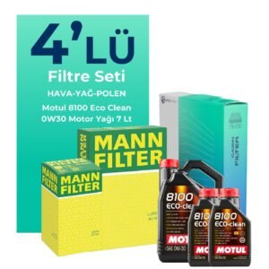 MANN Land Rover Evoque 2.0 Dizel Filtre Bakım Seti Motul Motor Yağlı (2014-2020) 4 Lü