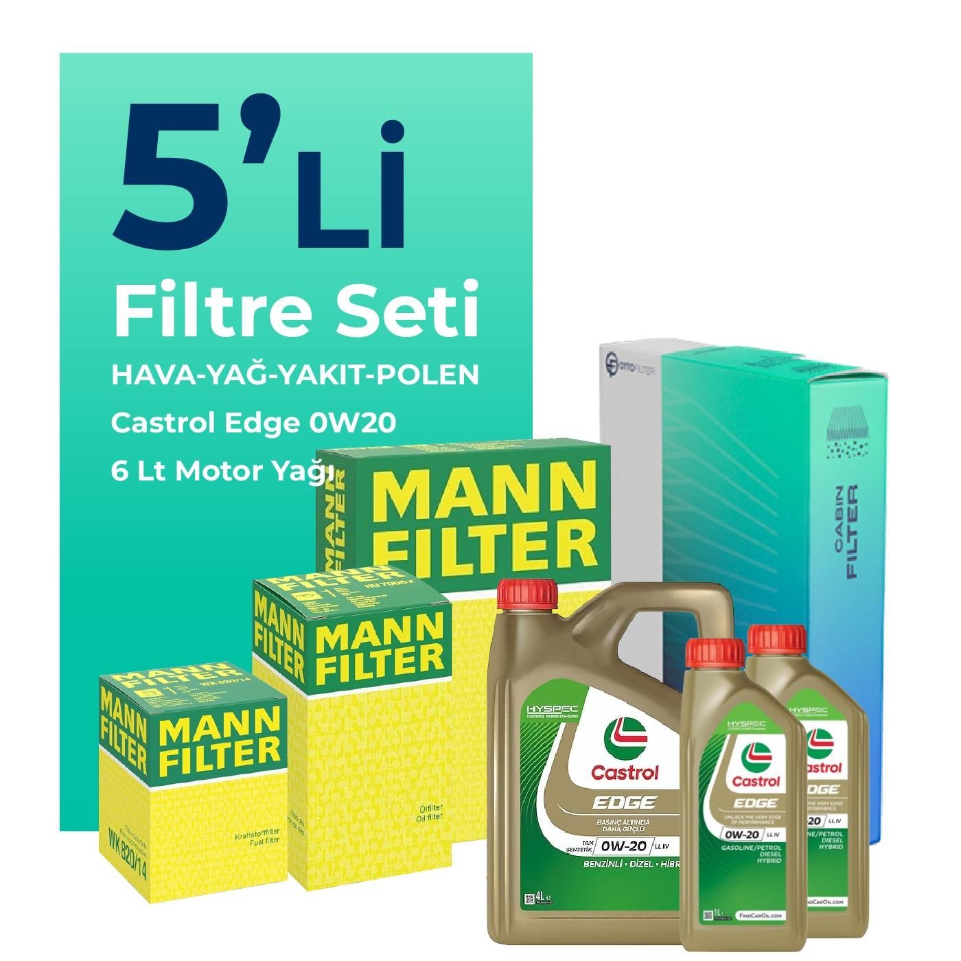 mann-mercedes-glc220-dizel-filtre-bakim-seti-castrol-motor-yagli-2023-2025-5-li-109454 MANN Mercedes GLC220 Dizel Filtre Bakım Seti Castrol Motor Yağlı (2023-2025) 5 Li - Görsel 1