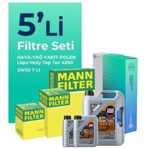 MANN Mercedes ML250 Dizel Filtre Bakım Seti Liqui Moly Motor Yağlı (2011-2015) 5 Li