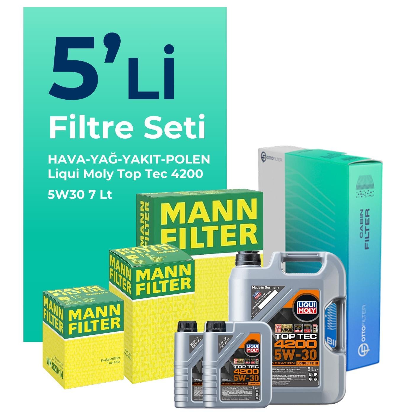 mann-mercedes-ml250-dizel-filtre-bakim-seti-liqui-moly-motor-yagli-2011-2015-5-li-127984 MANN Mercedes ML250 Dizel Filtre Bakım Seti Liqui Moly Motor Yağlı (2011-2015) 5 Li - Görsel 1