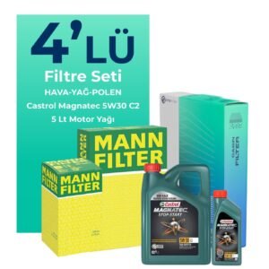 MANN Mini Cooper 1.6 Filtre Bakım Seti Castrol Motor Yağlı (2001-2007) 4 Lü
