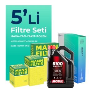 MANN Peugeot 207 1.4 Dizel Filtre Bakım Seti Motul Motor Yağlı (2011-2013) 5 Li