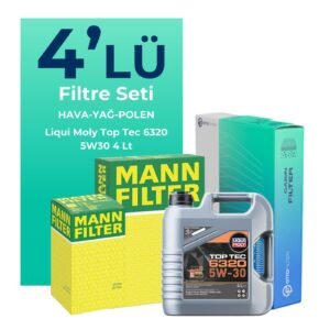 MANN Peugeot 301 1.2 Benzin Vti Filtre Bakım Seti Liqui Moly Motor Yağlı (2012-2015) 4 Lü
