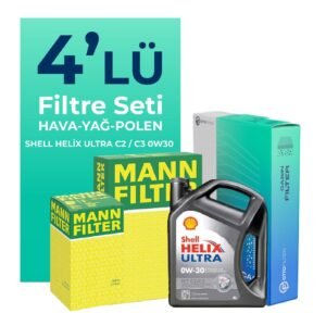 MANN Peugeot 5008 1.6 BlueHDi Dizel Filtre Bakım Seti Shell Motor Yağlı (2016-2019) 4 Lü