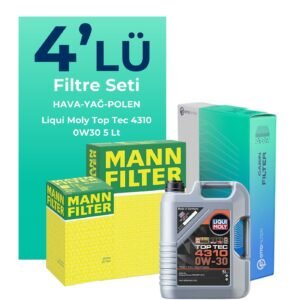 MANN Peugeot 508 1.6 Benzin Vti Filtre Bakım Seti Liqui Moly Motor Yağlı (2010-2018) 4 Lü