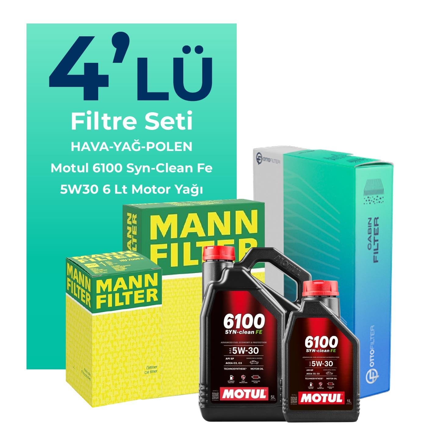 mann-renault-megane-1-3-benzin-tce-filtre-bakim-seti-motul-motor-yagli-2019-2024-4-lu-108435 MANN Renault Megane 1.3 Benzin TCe Filtre Bakım Seti Motul Motor Yağlı (2019-2024) 4 Lü - Görsel 1