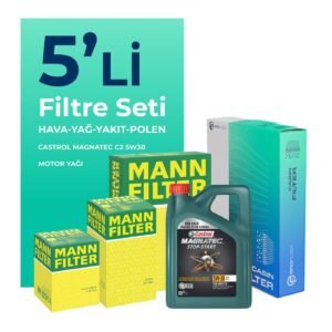 MANN Toyota Corolla 1.4 Dizel Filtre Bakım Seti Castrol Motor Yağlı (2013-2018) 5 Li