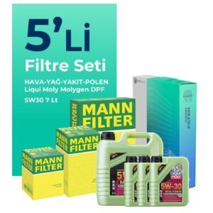 MANN Toyota Hilux 3.0 Filtre Bakım Seti Liqui Moly Motor Yağlı (2006-2015) 5 Li