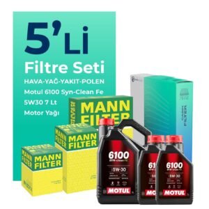 MANN Toyota Hilux 3.0 Filtre Bakım Seti Motul Motor Yağlı (2006-2015) 5 Li