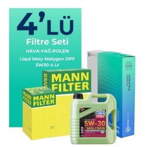 MANN Toyota Yaris 1.4 Dizel Filtre Bakım Seti Liqui Moly Motor Yağlı (2006-2009) 4 Lü
